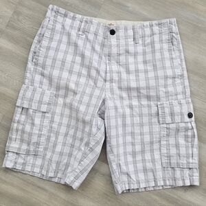 Dockers Men's White Plaid Shorts Size 34